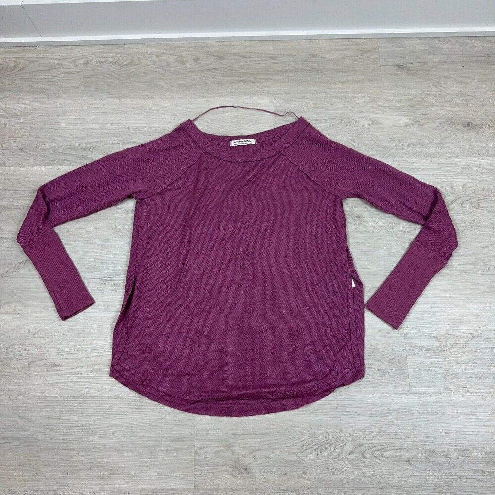 Free People We the Free Snowy Thermal Top Womens Small Plum Purple NEW